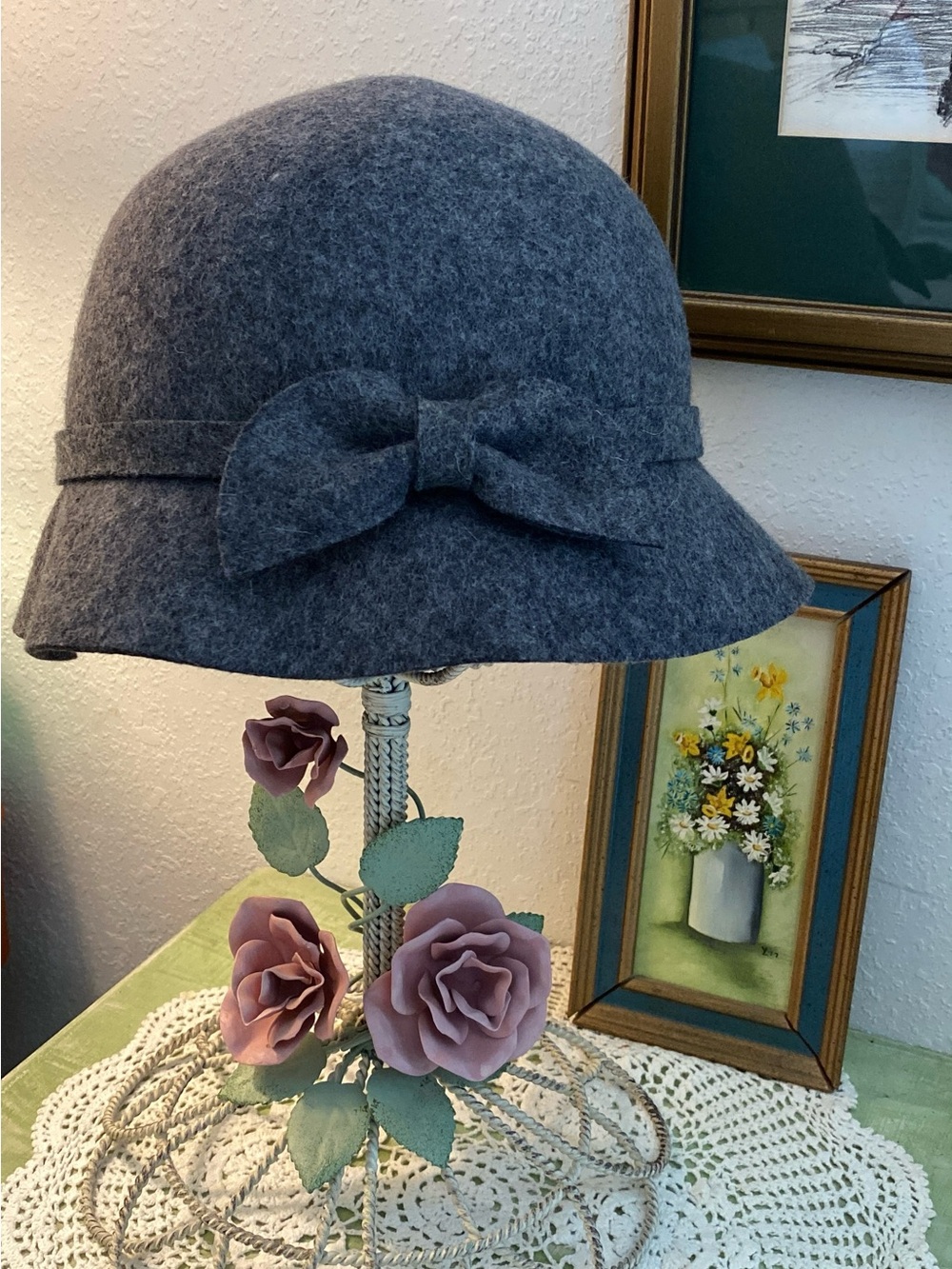 Target Gray Wool Bow Cloche Hat for Women
